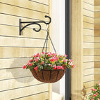 6" Plant Hanger Hooks Outdoor Indoor Planter Hooks, Wall Mounts for Hanging Plants, Baskets, Wind Chimes, Bird Feeders, Lanterns, Bird Houses (Black Metal, 2-Pack)