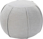 LR Home Gray Striped Cotton Pouf for Home Décor | Hand Made Bohemian Foot Rest for Bedroom & Living Room Décor | 18 x 18 x 14 Stuffed Pouf for Seating
