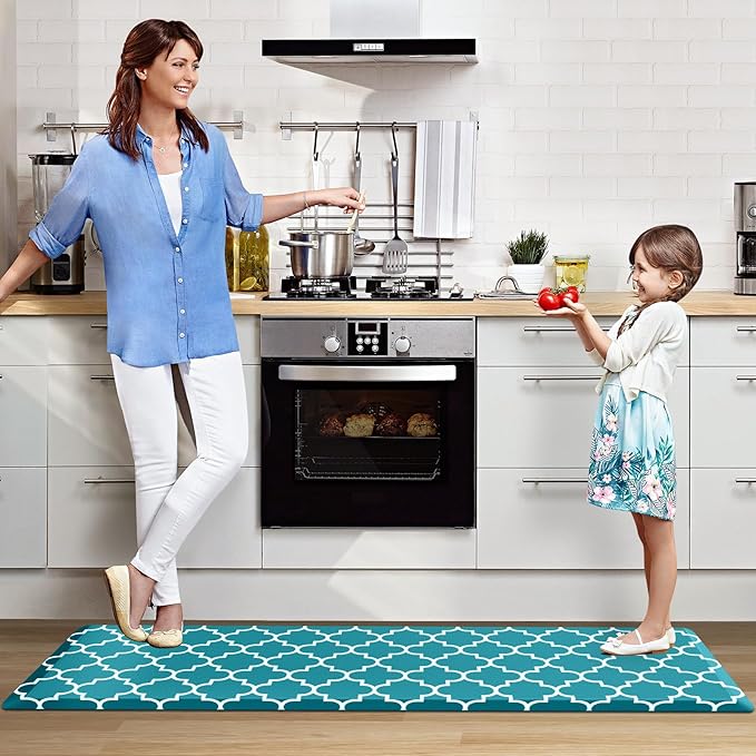 WISELIFE Anti Fatigue Floor Mat - 4/5 Inch Thick Kitchen Mat Non Slip Waterproof Heavy Duty Ergonomic Comfort Mat Durable for Home, Office, Sink, Laundry,(24" x 70", Green)