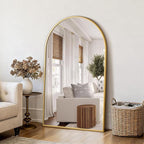 Arched Wall Mirror for Bathroom,Mirrors for Wall,30"x50",Vanity Mirror for Bedroom Dresser, Entryway, Living Room, Metal Frame,Hanging or Leaning Against(Gold)