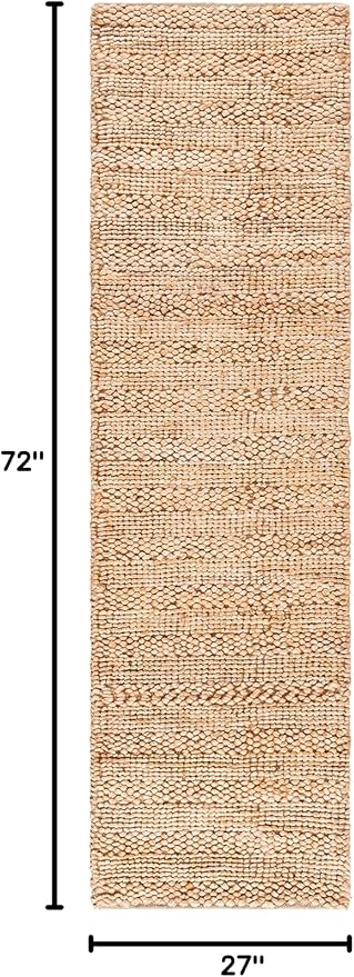 SAFAVIEH Natural Fiber Collection Runner Rug - 2'3" x 6', Natural, Handmade Jute, Braided Woven Design, Ideal for Living Room, Bedroom (NF212A)