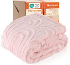 Bedsure GentleSoft Pink Throw Blankets for Women - Super Soft Cozy Christmas Blankets for Girls, Fluffy Fleece Throw for Couch, Pink Christmas Decor Aesthetic Gifts for Women, 50x60 Inches