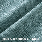 decorUhome Summer Teal Chenille Throw Pillow Covers 18x18 Set of 2 Textured Soft Cozy Slubby Couch Pillow Covers Modern Farmhouse Boho Decorative Pillow Cases for Bed Sofa Living Room