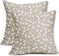 Tan Khaki Floral Pillow Covers 22x22 Set of 2 Vintage Rustic Old Style Cute Small Flower Cream Print Decorative Outdoor Pillowcases Farmhouse Throw Cushion Case Decor for Couch Sofa Bed