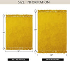 Chenille Throw Blanket for Couch 50"X 60", Soft Cozy Throws with Fringe Tassel for Bed Sofa Chair Cover, Lightweight Knitted Decorative Boho Blankets for Living Room, Yellow