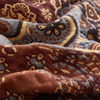 Boho Throw Blanket for Couch Sofa Bed, 100% Cotton Woven Quilt with Tassel 80”x90”, Super Soft Muslin Blanket with Patchwork Printed, Decorative Reversible Bed Blanket/Cover for All Seasons