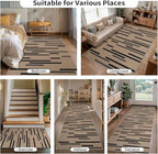 Tangsoo Modern Easy Jute 2x4 Rug for Entryway,Washable Thin Outdoor Door Mat,Non-Slip Indoor Floor Carpet Farmhouse Irregular Stripe Small Throw Mat for Kitchen Hallway Bedroom Front Porch Entrance