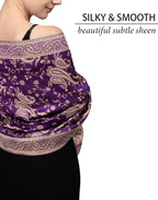 Achillea Reversible Paisley Pashmina Rave Scarf – Exotic Indian Shawls and Wraps for Evening Dresses, Festivals, All Seasons
