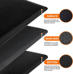 Extra Large Kitchen Mat Rug, Floor Comfort Mat with Non-Slip Bottom, Waterproof & Stain Resistant & Easy Clean, Standing Desk Mat for Kitchen, Sink, Office (17.3''x60'', Black)
