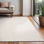 Easy Jute Rug 5x7 Indoor Outdoor Rug Natural Rugs Solid Fiber Rug Woven Area Rug Boho Easy Clean Inside Carpet for Living Room Bedroom Dining Room Hallway or Outdoor Patio Porch (5 X 7 Bone)