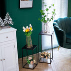 Black Plant Stand Pedestal Stand - 10 Pcs Metal Plant Stand, 23.6in Tall Flower Stand Vase Flower Holder, Wedding Centerpieces for Tables, Corner Planter Pot Rack for Living Rooms, Home, Patio Decor