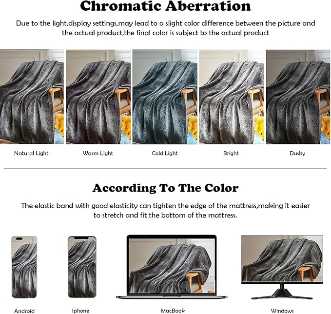 NEWCOSPLAY Super Soft Twin Blanket Dark Grey Premium Silky Flannel Fleece Leaves Pattern Lightweight Bed Blanket All Season Use (Dark Grey, Twin(60"x80"))