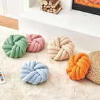 Uvvyui Knot Pillows, 14 Inch Decorative Throw Pillows Round Pillows Cushion, Soft Handmade Knotted Ball Pillow Plush Cushion Home Decor for Bed Couch Living Room (Orange, 14 Inch)