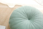 Floor Pillow Meditation Cushion Round Large Floor Pillows Seating for Adults, Velvet Thick Floor Cushions for Yoga Living Room Balcony Outdoor Tatami 18inch（Green）