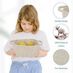 Abenkie Small Storage Basket, Cute Cotton Rope Woven Boho Decorative Toy Dog Cat Basket for Nursery, Living Room, Spa, Gift - XS, Brown