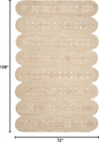 SAFAVIEH Natural Fiber Collection Area Rug - 6' x 9', Ivory, Handmade Farmhouse Braided Woven Jute, Ideal for High Traffic Areas in Living Room, Bedroom (NF365A)