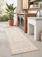 Rugs.com Outdoor Aztec Collection Rug – 8 Ft Runner Natural Flatweave Rug Perfect for Hallways, Entryways