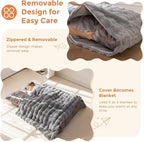 MAXYOYO 3 in 1 Kids Bean Bag Chair Bed, Child Floor Sofa for Gaming, Reading, Convertible Bean Bag Floor Cushion with Machine Washable Cover for Living Room Bedroom, Grey