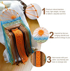 Artilady 3 Pack Macrame Wall Hanging Tapestry Sunrise Sunset Wall Art Set, Hand Woven Boho Tapestries Colorful Sun Wall Decor for Bedroom Living Room Apartment (3 Pcs)