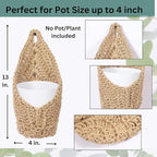2 Pack 4 inch Macrame Wall Plant Hanger, Hanging Orchid Basket | Wall Plant Holder, Wall Planters for Indoor Plants (2 Pack, up to 4 inch Pot)