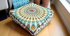 ICC Mandala Floor Pillow Cushions Cover Seating Throw Covers Hippie Decorative Bohemian Ottoman Poufs Cases Boho Indian Large Pouf Decor Kids Cushion Case Meditation Zipped 24 Inches Square Musturd