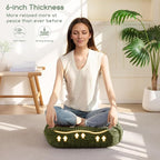 6" Washable Floor Pillow Cushion for Adults, Meditation Cushion Pillow, Removable Tufted Blended Corduroy Cover, Large Square Floor Sitting for Tatami Living Room or Yoga, 22x22 Inch, Machine Washable
