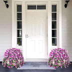 Hanging Baskets Artificial Flowers for Outdoor Interior Decor, Artificial Daisies Flowers Shrubs Plants with Baskets for Home Porch Garden Patio Spring Summer Decoration(Double Lotus)