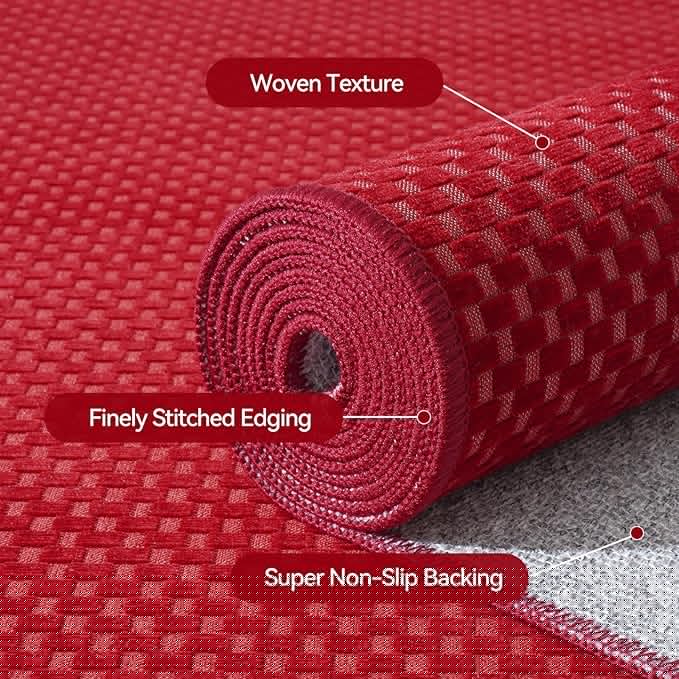 2x6 ft Kitchen Runner Rug Mat Non Slip Boho Woven Hallway Runner Washable, Soft Long Entryway Laundry Hall Floor Runners Rugs Carpet for Indoor Backdoor Bedroom Kitchen Living Room, Red
