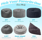 Hobestluk 3 in 1 Bean Bag Chair Giant Bean Bag Chairs for Adults with Ripple Cover Convertible Bean Bag Floor Cushion with Machine Washable Cover for Living Room (Ripple Dark Grey)