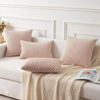 Kevin Textile Valentines Day 14x24 Inch Pillow Cover 1 Pack Boho Decorative Soft Striped Corduroy Lumbar Farmhouse Accent Rectangle Cushion Case for Living Room Couch Sofa Bed, Light Pink