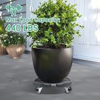 W B D WEIBIDA 2 Pack Round Dolly with Wheels Heavy Duty 440 Lbs Capacity, Rolling Plant Stand Adjustable Roller Base for Large Pots, Barrel, Drum, Cart with Casters
