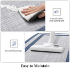 Mattitude Kitchen Mats Set of 2,Cushioned Anti-Fatigue Non-Skid Rug Sets Ergonomic Comfort Standing Mat for Kitchen, Floor, Office, Sink, Laundry, Blue and Gray