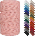 NOANTA Meat Pink Macrame Cord 4mm x 109yards, Colored Macrame Rope, Cotton Cord Macrame Yarn, Colorful Cotton Craft Cord for Wall Hanging, Plant Hangers, Crafts, Knitting