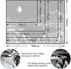 Zussun Black and White Tapestry Starry Night Mountain Tapestries for Bedroom Aesthetic Moon and Stars Tapastry's Wall Hanging Dark Nature Forest Wall Tapestry for Living Room Dorm (48'' × 36'')