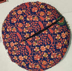 CRAFT KALA Mandala Floor Pillow Cushion Cover Seating Throw Cover Hippie Decorative Bohemian Ottoman Poufs Pom Pom Pillow Cases Indian Cotton Living Room Home Décor 24" Round Set of 2, Multi Peacock