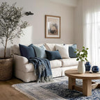 MIULEE Blue Linen Pillow Covers Pack of 4 Decorative Natural Throw Pillow Covers Soft Accent Boho Farmhouse Couch Pillowcases Modern Spring Home Coastal Decor for Living Room Bed Sofa 20x20 Inch