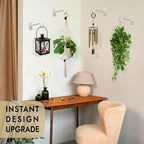 RTZEN Plant Hangers Outdoor or Indoor - Wrought Iron Metal Hanger Indoor Hook - Heavy Duty Wall Bracket Hooks for Hanging Plants Baskets Lanterns Wind Chimes - 2 Pack (White Shepherds Hooks 10")