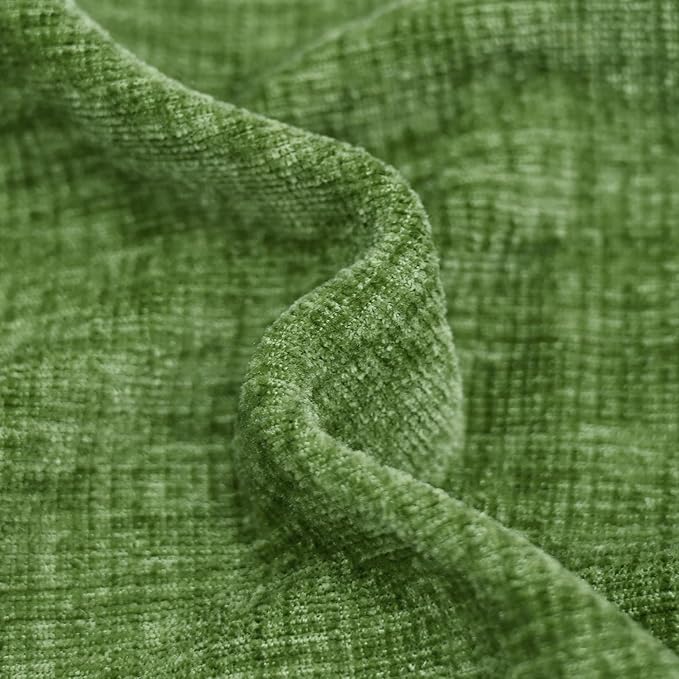 CaliTime Throw Pillow Covers Decorative 20 X 20 Inches Pack of 2 Cotton Thread Stitching Edges Solid Dyed Soft Chenille Cushion Cases for Couch Sofa Bed Living Room Farmhouse Forest Green