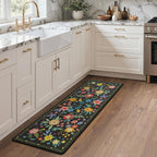 GENIMO Kitchen Mats for Floor, Cushioned Kitchen Rugs Non Slip Washable, Farmhouse Anti Fatigue Mat Waterproof, Comfort Standing Foam Mat Rug for Laundry, Office, Home, Sink, Desk, 23.6"x71", Black