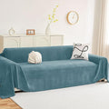 hyha Couch Cover for Dogs, Boho Sofa Covers for 3 Cushion Couch Washable, Chenille Sofa Slipcover for Pets, Soft Loveseat Sectional Couch Throw Blankets with Tassels (Blue, 71x102 Inch)