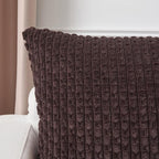 Kevin Textile 14x22 Inch Pillow Cover 1 Pack Boho Decorative Soft Striped Corduroy Lumbar Farmhouse Accent Rectangle Cushion Case for Living Room Couch Sofa Bed, Coffee