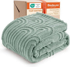 Bedsure GentleSoft Twin Blanket for Bed - Cozy Soft Blankets for Women, Cute Small Fleece Throws for Girls, Graduation Decorations Gift for Her Him School Dorm, Sage Green, 60x80 Inches