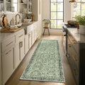 2'x6' Washable Runner Rug Utral Soft Lightweight Vintage Boho Distressed Non-Slip Backing,Low Pile Stain Resistant Farmhouse Rug for High-Traffic Hallway, Kitchen & Laundry