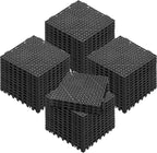 VEVOR Interlocking Tile 55PCS Black, Drainage Tiles 12" x 12" Splicing, Soft PVC Interlocking Drainage Floor Tiles, Non-Slip Drainage Holes for Restroom, Bathroom, Kitchen, Pool, Wet Areas