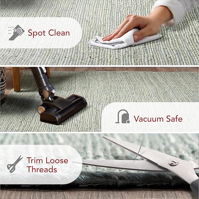Nuloom Rigo Handmade, Green, 2'6" x 6', Hand Woven, Farmhouse, Jute, Soft and Textured, High Traffic, Stain Resistant, Easy Clean, Durable Area Rug for Bedroom, Living Room, Dining, Den, Foyer
