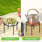 Plant Stand 1 PCS-10.2 IN Flower Pot Stand Plant Rack for Indoor and Outdoor Courtyard Gardens Black