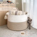 INDRESSME Large Laundry Basket, 21.7'' x 13.8'' Cotton Rope Blanket Basket Living Room Toy Baskets Storage Kids, Woven Baskets for Dirty Clothes, Pillows, Towel, 90L Light Brown
