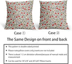 4th of July Floral Pillow Covers 22x22 Set of 2 Vintage Rustic Old Style Navy Blue Red Green Flower Print Decorative Outdoor Pillowcases Patriotic Throw Cushion Case Decor for Couch Sofa Bed