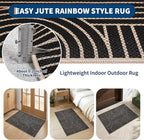 GarveeHome Rainbow Easy Jute Rug 2x3 Entryway Rug Indoor Outdoor Front Door Mat Neutral Non Slip Non Shedding Washable Farmhouse Kitchen Carpet