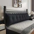 Johnear Bolster Pillow Headboard Backrest Pillow Velvet Large Daybed Cushion Lumber Back Pad Support Positioning Sofa Bed Rest Reading Pillow （Black, 76 x 3 x 20 inches）